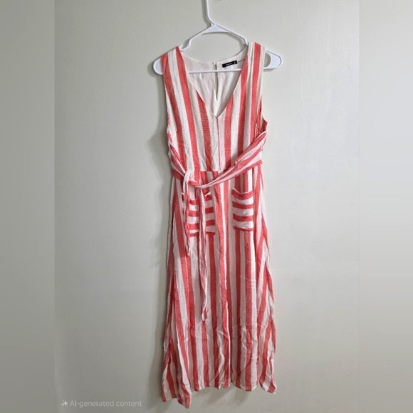 Annabelle Pink and White Maxi Dress - Picture 1 of 4